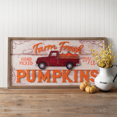 Farmhouse Fresh Pumpkin Wall Sign - Shugar Plums Gift Store