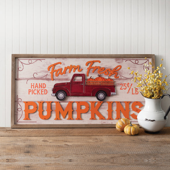 Farmhouse Fresh Pumpkin Wall Sign