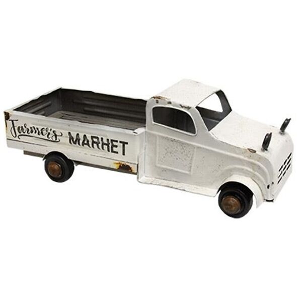 White Metal Vintage Style Farmer's Market Truck