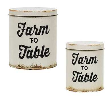 Farm to Table Decorative Canisters - Set Of 2 - Shugar Plums Gift Store