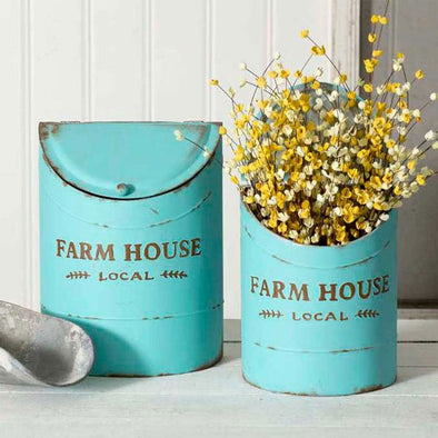 Decorative Farmhouse Kitchen Bins Set Of 2 - Shugar Plums Gift Store