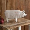 Distressed White Farmhouse Pig - Shugar Plums Gift Store