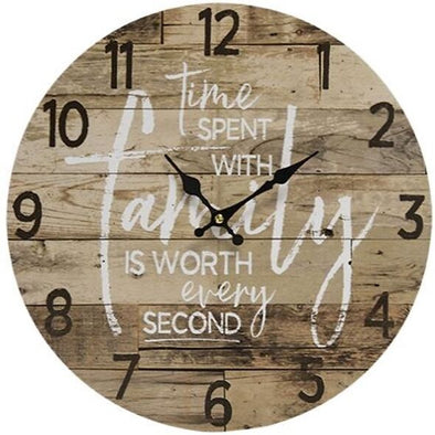 Farmhouse Wall Clock - Time Spent With Family - Shugar Plums Gift Store
