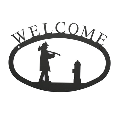 Wrought Iron Fireman Welcome Sign Large - Shugar Plums Gift Store