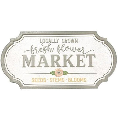 Locally Grown Fresh Flower Market Metal Sign - Shugar Plums Gift Store