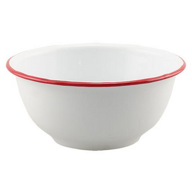 Red Rim Enamelware Dishes - Cereal Bowl Set - Shugar Plums Gift Store