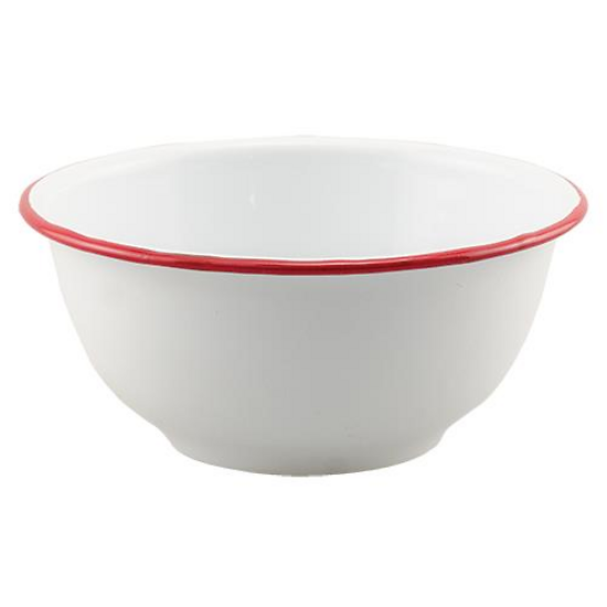 Red Rim Enamelware Dishes - Cereal Bowl Set