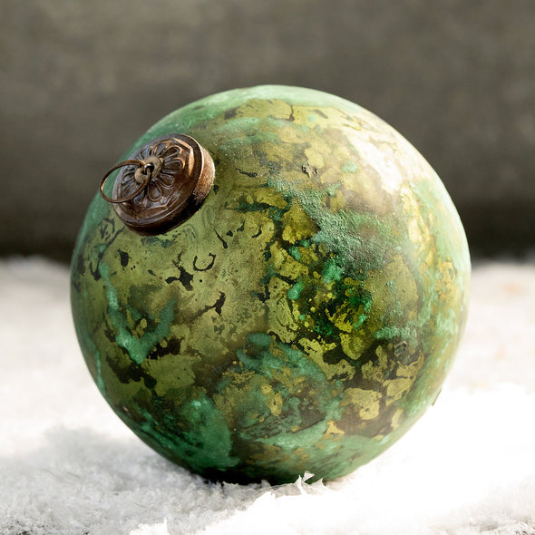 Marble Finish Glass Ball Ornament Set