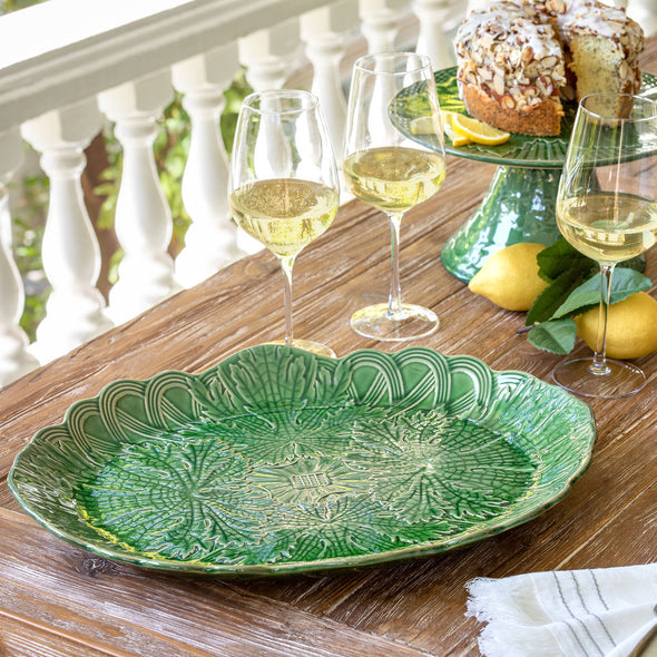 Green Glazed Serving Platter