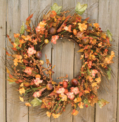 Fall Harvest Garden Twig Wreath - Shugar Plums Gift Store