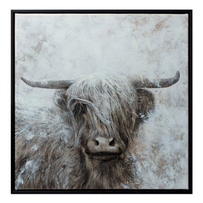 Framed Bull Print Canvas
