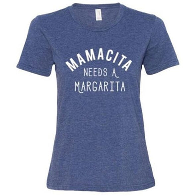 Mamacita Needs a Margarita Shirt - Heather Blue - Shugar Plums Gift Store