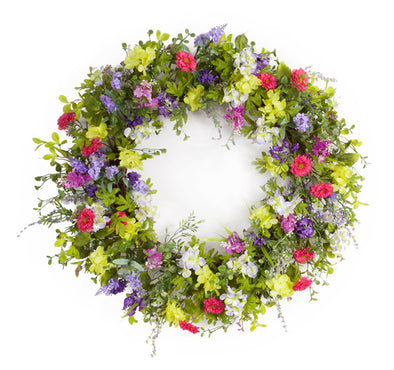 Colorful Mixed Floral Front Door Wreath - Shugar Plums Gift Store