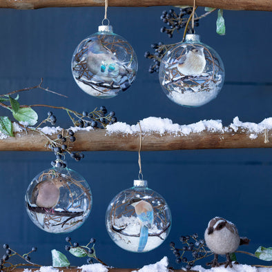 Painted Glass Bird Ornament Set - Shugar Plums Gift Store