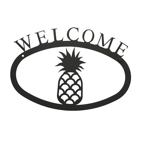 Wrought Iron Pineapple Welcome Sign Large