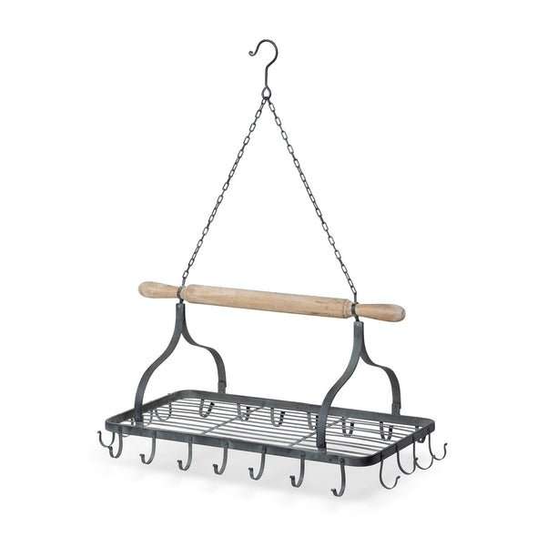 Pot Rack Organizer With Rolling Pin