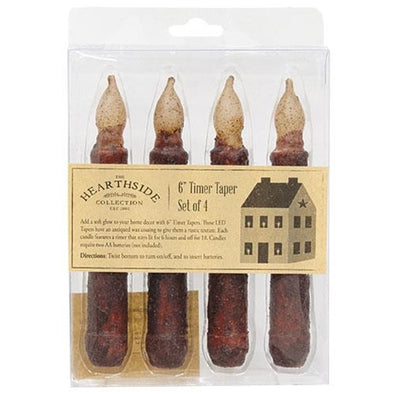 Primitive Candle - Battery Operated Candle Tapers - Burgundy Shugar Plums Gift Store
