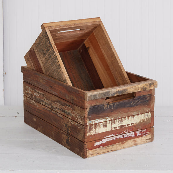 Farmhouse Reclaimed Wood Crate Set
