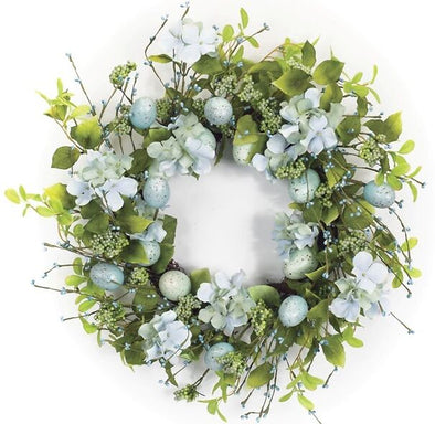Robins Egg Blue Spring Easter Wreath - Shugar Plums Gift Store