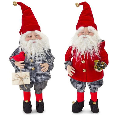 Set Of 2 Santa Elf Helper Figurines - Shugar Plums Gift Store