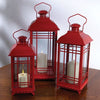 Modern Mission Lantern - Set of 3 Red - Shugar Plums Gift Store