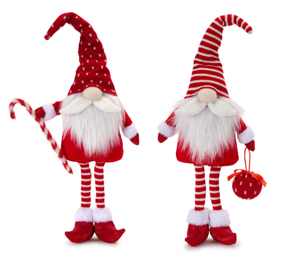 Set Of 2 Striped Christmas Gnomes