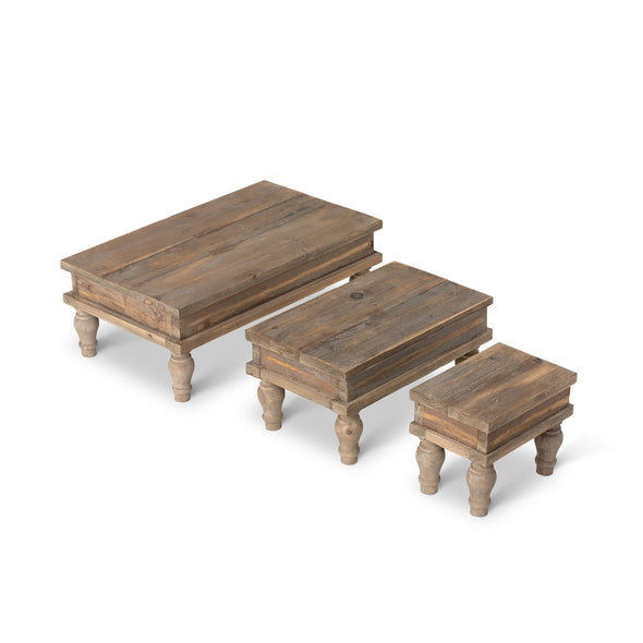 Reclaimed Wood Tabletop Riser Set