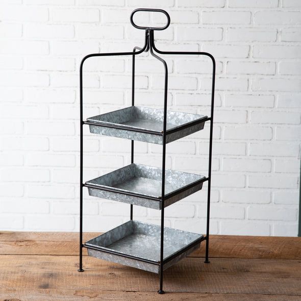 Tabletop Three Tier Square Stand