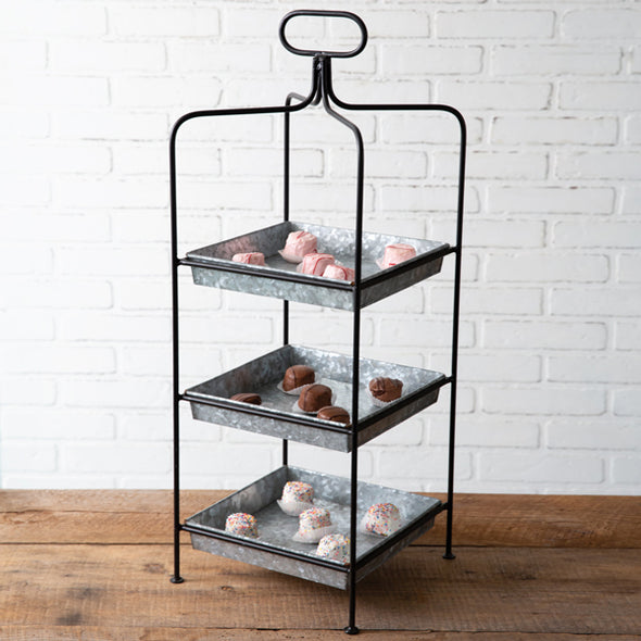 Tabletop Three Tier Square Stand