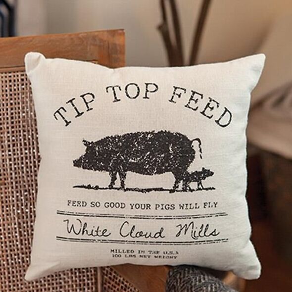 Tip Top Feed Farmhouse Pillow - Set Of 2