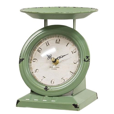 Vintage Inspired Old Town Scale Clock - Green Shugar Plums Gift Store