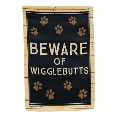 Funny Garden Flag - Beware Of Wigglebutts - Shugar Plums Gift Store