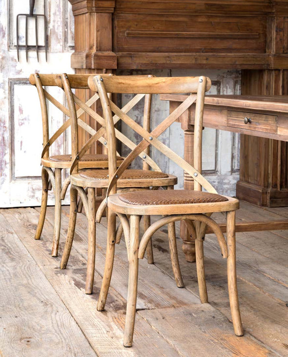Woven Cross Back Dining Chair