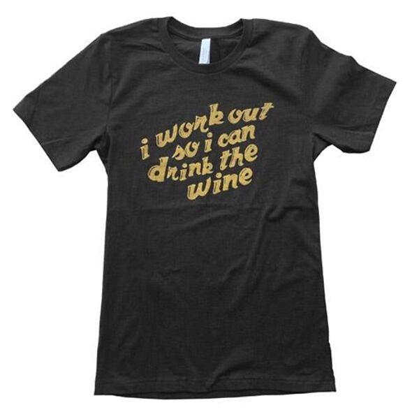 I Workout For Wine Shirt - Heather Black